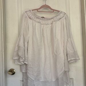 Elegant Cream Lace Women's Blouse
